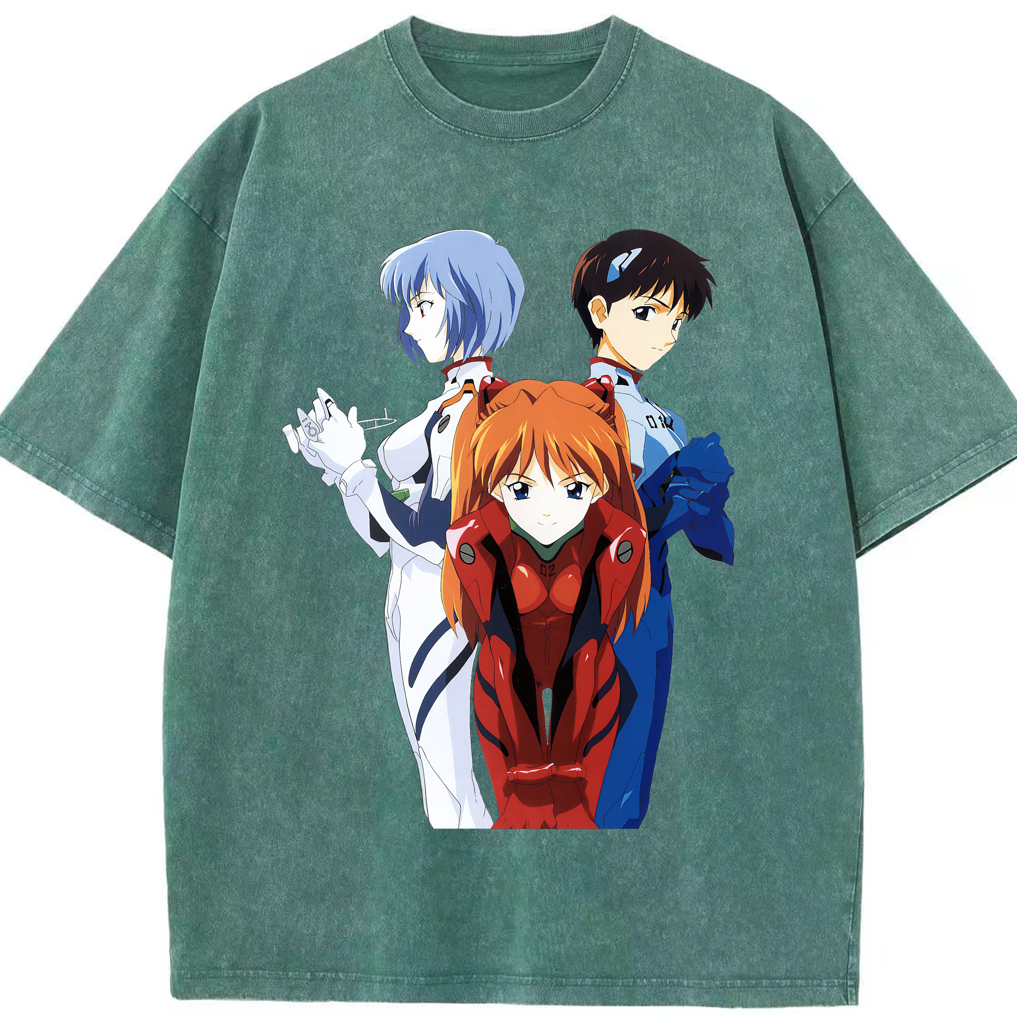 （画像用） EVA 新世紀エヴァンゲリオン 綿100% ヴィンテージ風 半袖Tシャツ（フロントプリント）